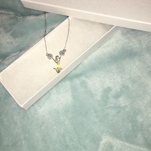Silver cheerleader necklace